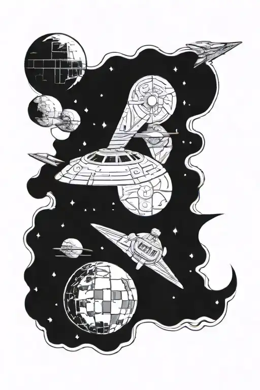 Star Wars plus Star Trek plus stargate tattoo tattoo design idea