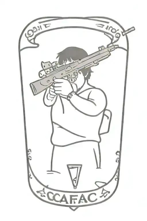 scarface smong weed crossed wtih 2 guns and surrouned with drugs and money tattoo design idea