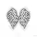 cross with angel wings tattoo design idea