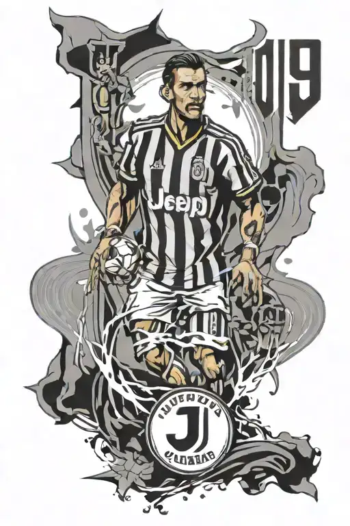 Right shoulder to elbow tattoo covering all the area. Must have: Juventus Logo from 2010, the god mars, the following ph tattoo design idea