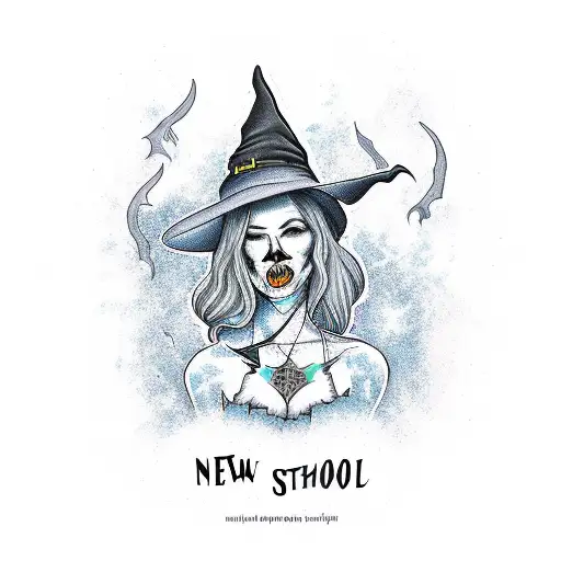 witch tattoo design idea