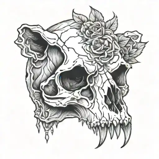 Bear skull tattoo design idea
