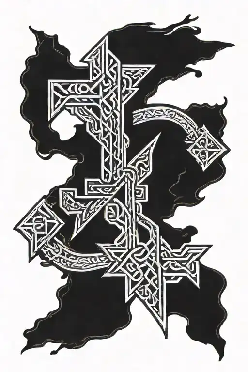 Viking bind rune armour tattoo design idea