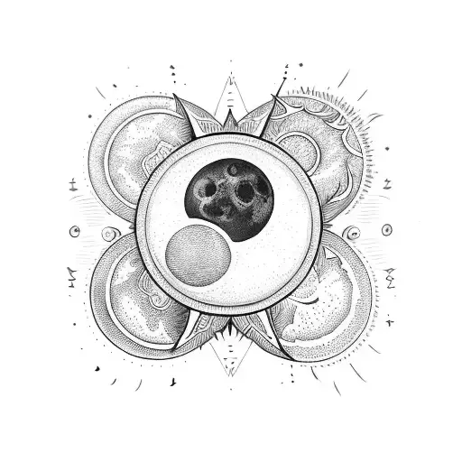 moon and sun  tattoo design idea