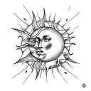 moon and sun  tattoo design idea