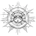 moon and sun  tattoo design idea