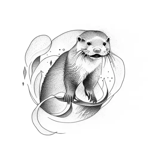 Otter Space Tattoo Design by KaceyMeg -- Fur Affinity [dot] net