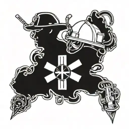 paramedic and firefighting tattoo design idea