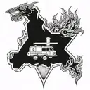 paramedic and firefighting tattoo design idea