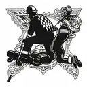 paramedic and firefighting tattoo design idea