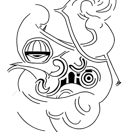 Design a tattoo showcasing the client's love for Naruto, One Piece, and teaching, with a trombone as a central element tattoo design idea