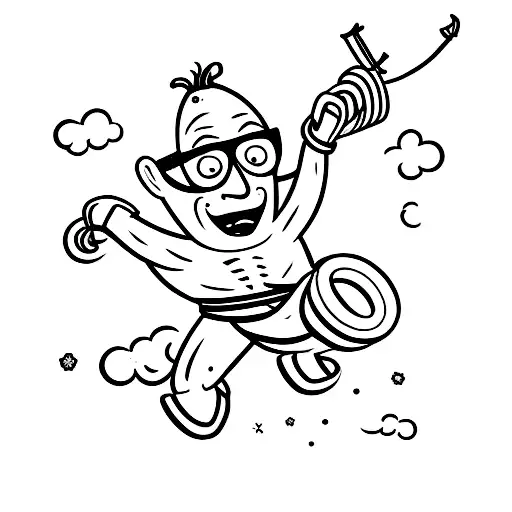 stripping bananaman tattoo design idea