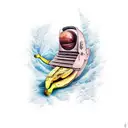 stripping banana tattoo design idea