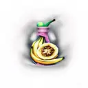 stripping banana tattoo design idea