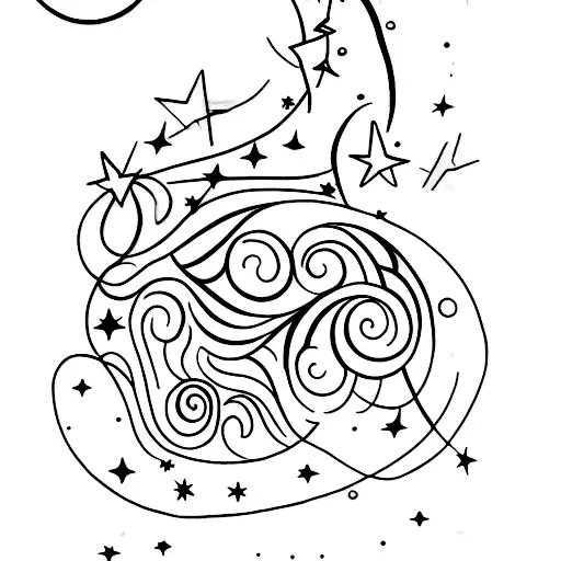 fine lines with little stars on the shoulder for women tattoo design idea
