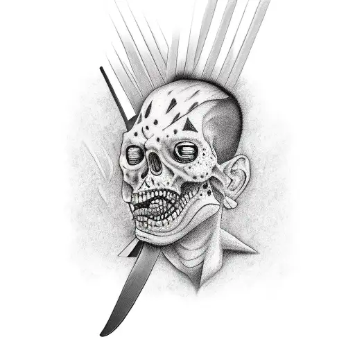 Man with a machete tattoo design idea