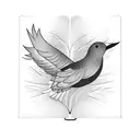 A flock of birds flying towards an open book, symbolizing your thirst for knowledge and the freedom that comes with learning tattoo design idea