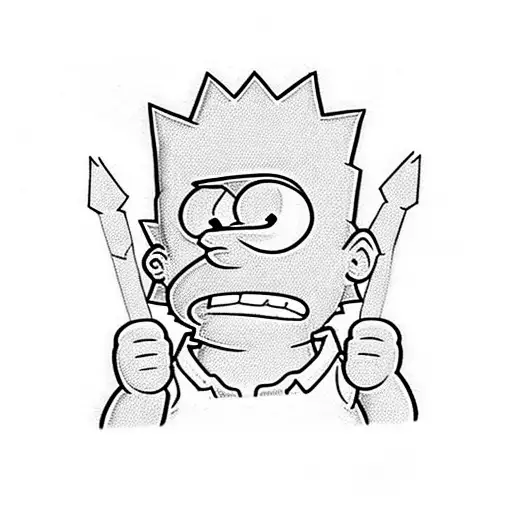 bart simpson muscle tattoo design idea