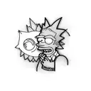 bart simpson muscle tattoo design idea