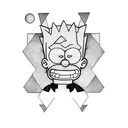 bart simpson muscle tattoo design idea