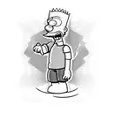 bart simpson muscle tattoo design idea