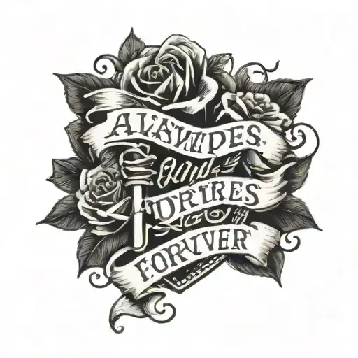 vampire diaries quote "Always & Forever" tattoo design idea