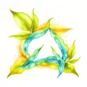 bay leaf, infinty sign tattoo design idea