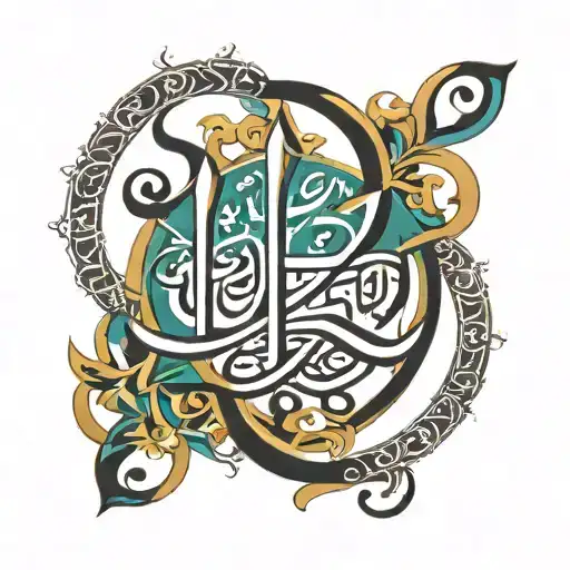 Kenza in arabic calligraphy tattoo design idea