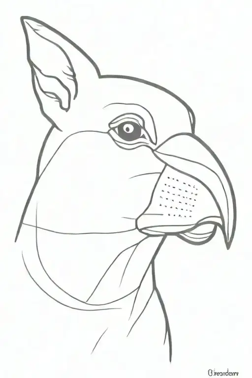 Laberador face outline with blackbird outline on nose  tattoo design idea
