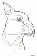 Laberador face outline with blackbird outline on nose  tattoo design idea