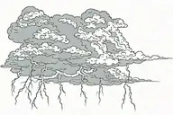 Dark Clouds with Lightning storm    tattoo design idea