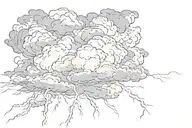 Dark Clouds with Lightning storm    tattoo design idea