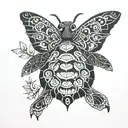 butterfly, turtle, owl  tattoo design idea