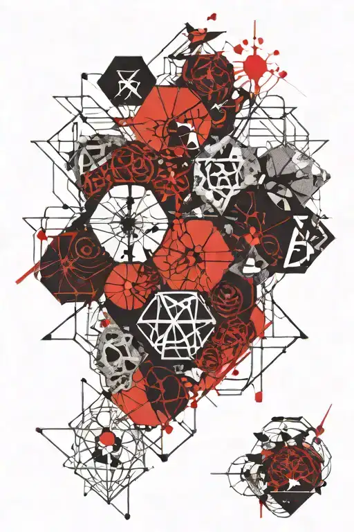 grand duc nest of guepe alveoli hexagon sacred tetragrammaton tattoo design idea