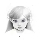 A sketch-style portrait of your daughter surrounded by colorful amusement park rides tattoo design idea