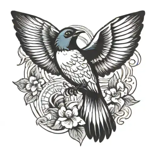 swallow bird tattoo design idea