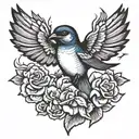 swallow bird tattoo design idea