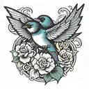 swallow bird tattoo design idea