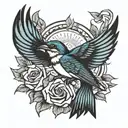 swallow bird tattoo design idea