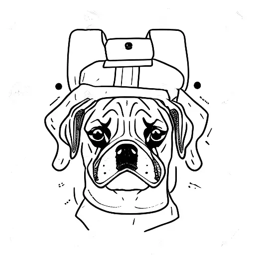 cachorro boxer tattoo design idea