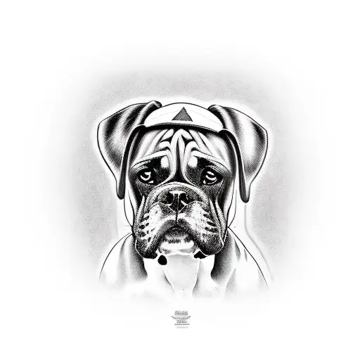 cachorro boxer tattoo design idea