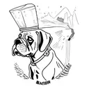 cachorro boxer tattoo design idea