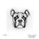 cachorro boxer tattoo design idea