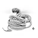 A python and a bjj belt tattoo design idea