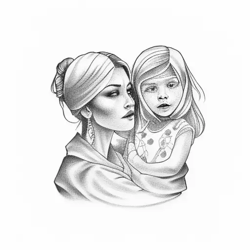 Mother and daughter matching tattoos  tattoo design idea