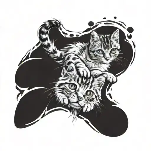 dog and cat paw printers tattoo design idea
