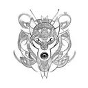 floresta lobo triskelion tattoo design idea