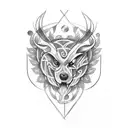 floresta lobo triskelion tattoo design idea