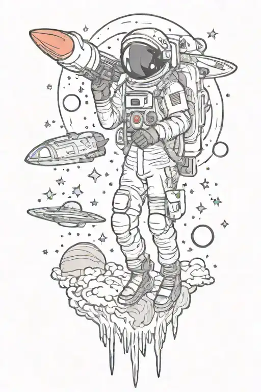 kid cudi space themed tattoo tattoo design idea
