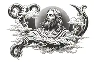 Go to the sky, Jesus, tell me, Moses, that God does not tell you that you are silent tattoo design idea